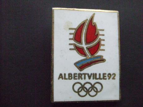 Olympische Spelen Albertville 1992 logo groot model emaille 